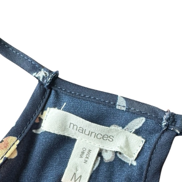 Maurices Blue and Yellow Jumpsuit with Floral Design Size M - Picture 7 of 11